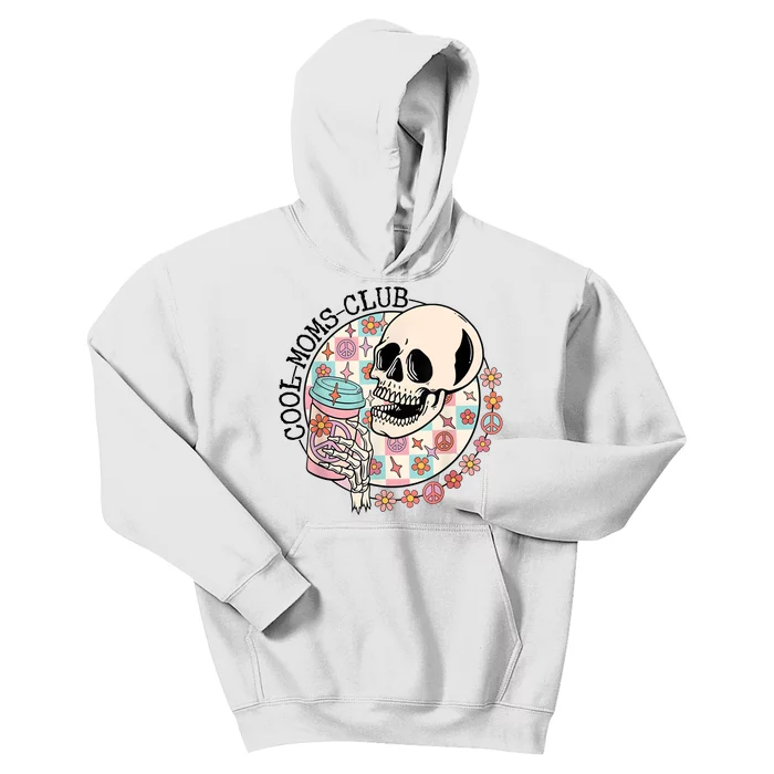 Cool Moms Club Funny Coffee Skeleton Mama Mom Mothers Day Kids Hoodie