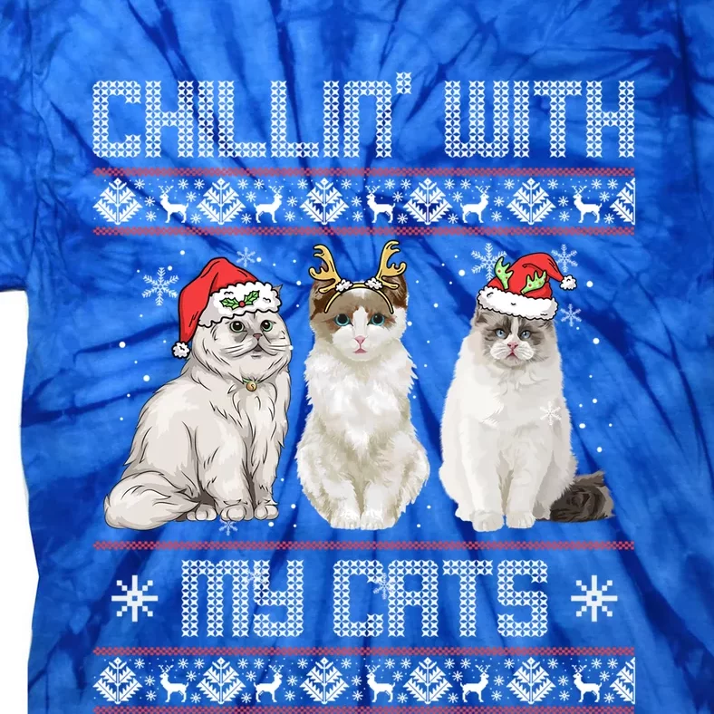 Christmas Meowy Cute Meaningful Gift For Cat Lovers Christmas Cat Gift Tie-Dye T-Shirt