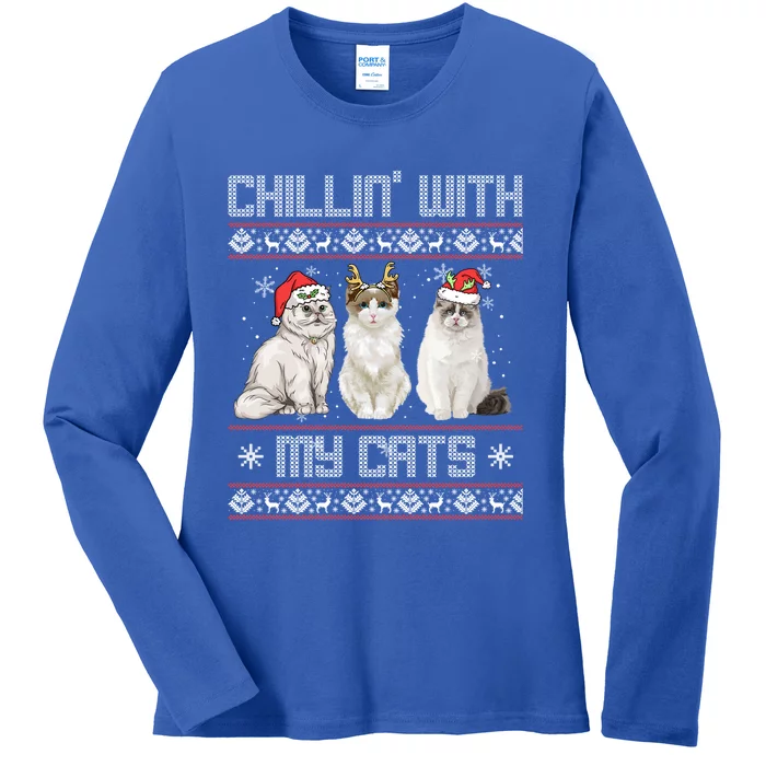 Christmas Meowy Cute Meaningful Gift For Cat Lovers Christmas Cat Gift Ladies Long Sleeve Shirt