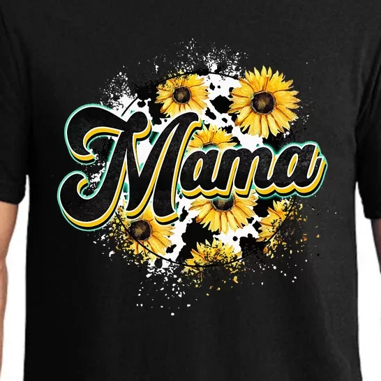 Cute Mama Cow Print Sunflower MotherS Day Pajama Set