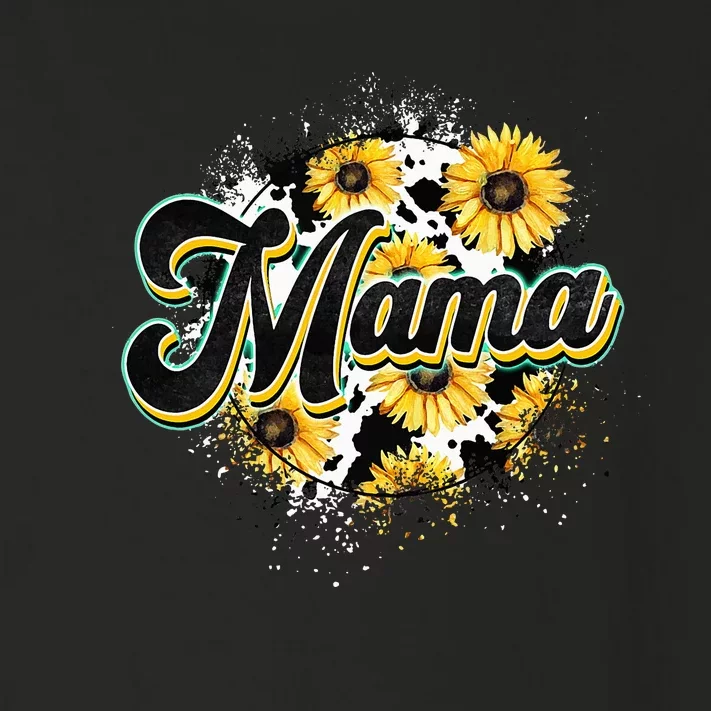 Cute Mama Cow Print Sunflower MotherS Day Toddler Long Sleeve Shirt