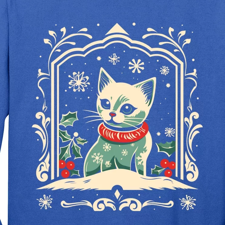 Cat Mom Cat Lover Winter Christmas Kitten Art Cute Gift Long Sleeve Shirt