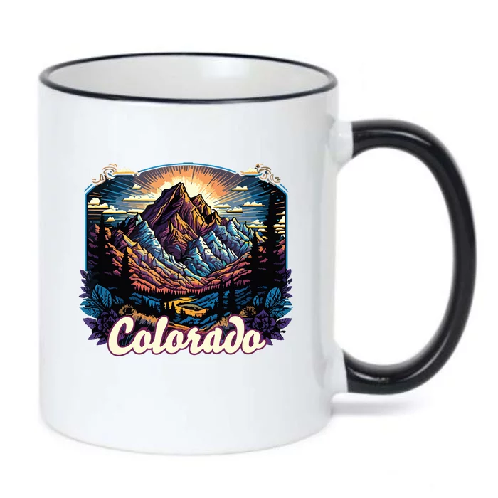 Colorado Mountains Classic Graphic Design Colorado Black Color Changing Mug