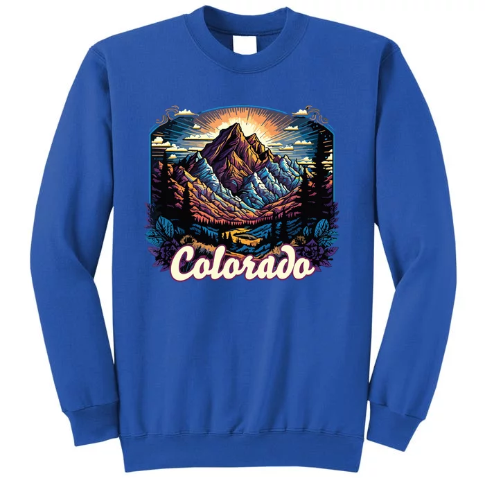 Colorado Mountains Classic Graphic Design Colorado Tall Sweatshirt