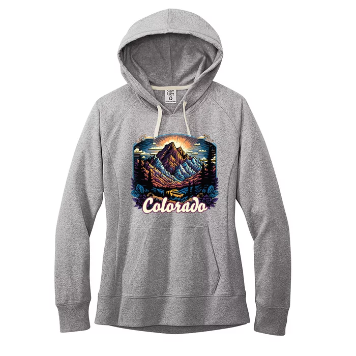 Colorado Mountains Classic Graphic Design Colorado Women's Fleece Hoodie