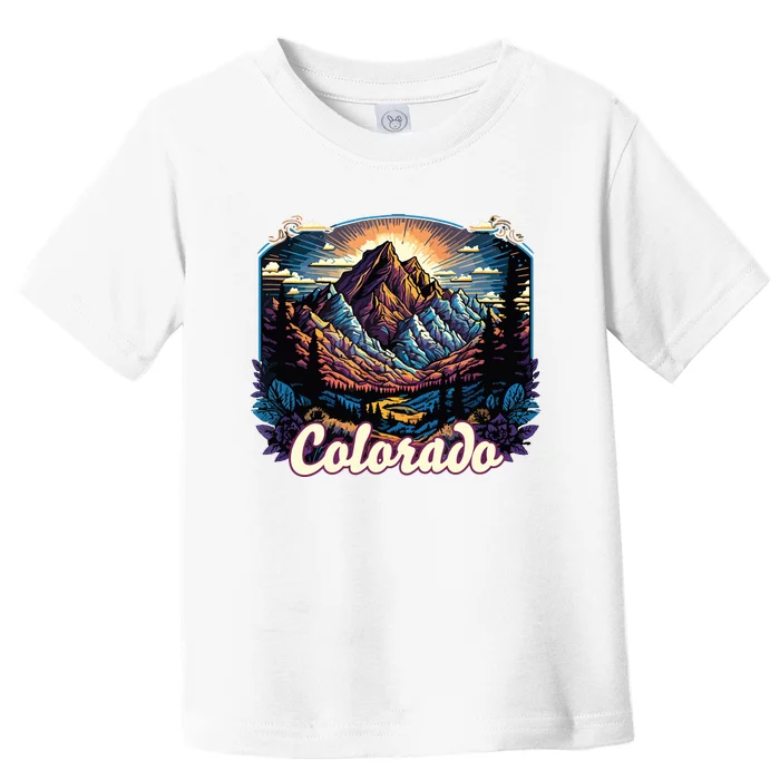 Colorado Mountains Classic Graphic Design Colorado Toddler T-Shirt