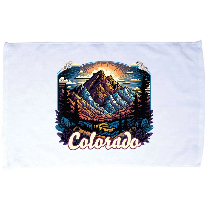 Colorado Mountains Classic Graphic Design Colorado Microfiber Hand Towel