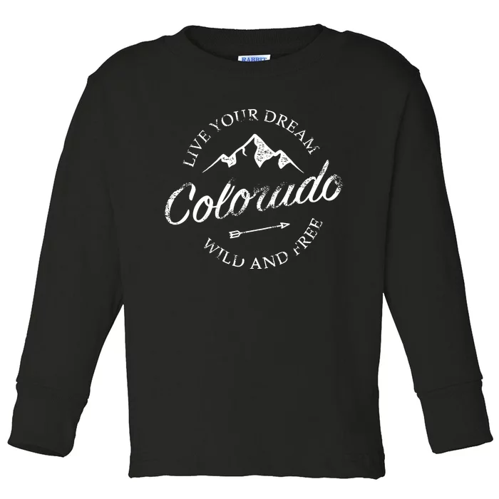 Colorado Mountains Toddler Long Sleeve Shirt