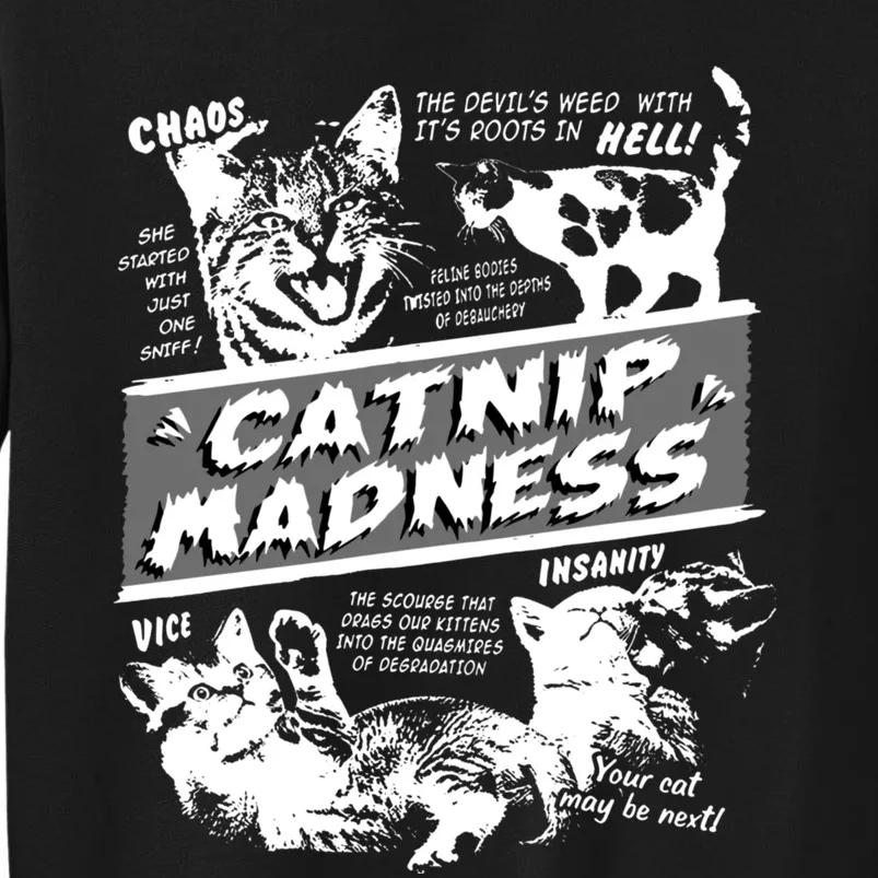 Catnip Madness Cute Kitten Funny Cat Pet Humor Tall Sweatshirt