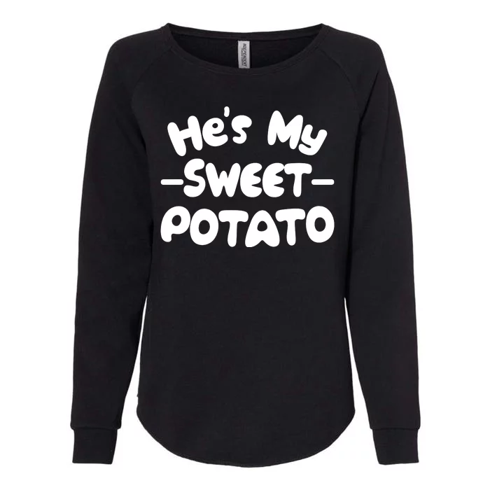 Cute Matching Couples He's My Sweet Potato Womens California Wash Sweatshirt