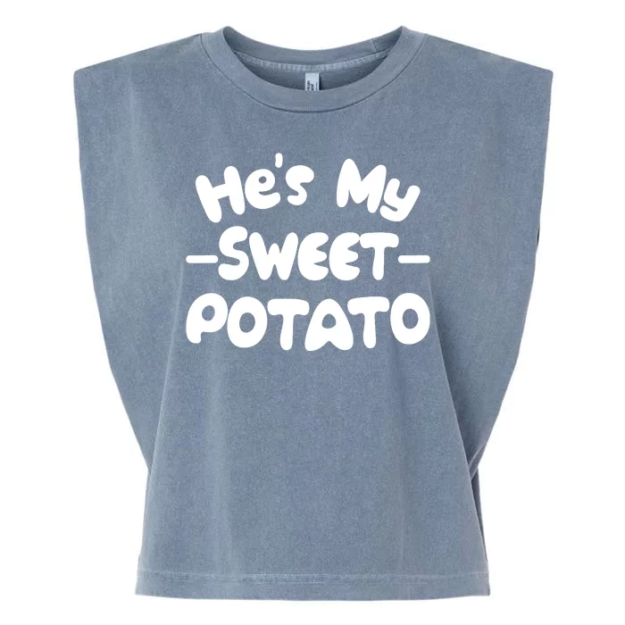 Cute Matching Couples He's My Sweet Potato Garment-Dyed Women's Muscle Tee