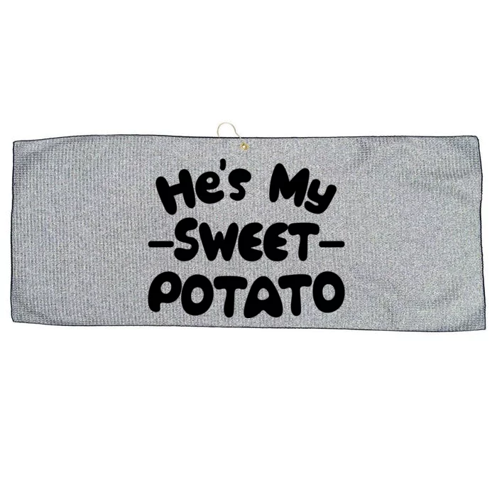 Cute Matching Couples He's My Sweet Potato Large Microfiber Waffle Golf Towel