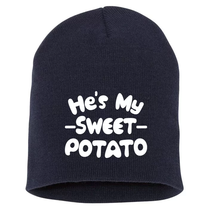 Cute Matching Couples He's My Sweet Potato Short Acrylic Beanie