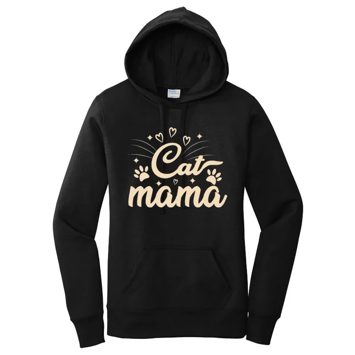 Cat Mama Cat Mom Funny Cat Paw Classic Women's Pullover Hoodie