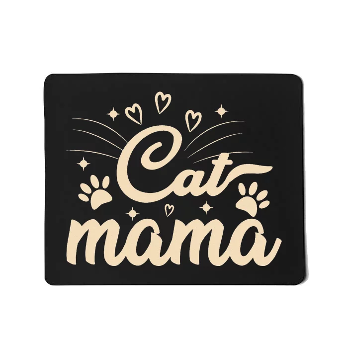 Cat Mama Cat Mom Funny Cat Paw Classic Mousepad