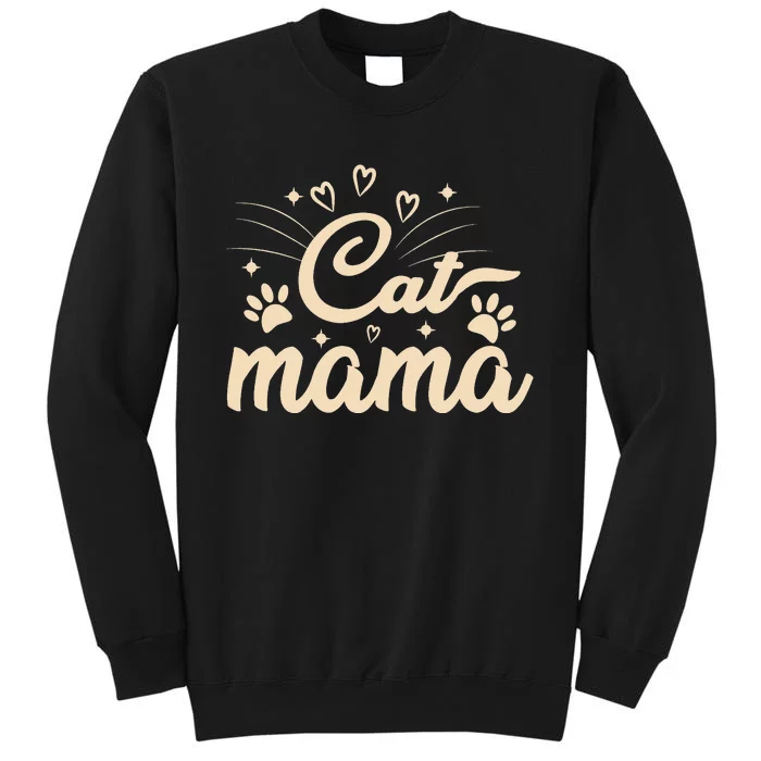 Cat Mama Cat Mom Funny Cat Paw Classic Tall Sweatshirt