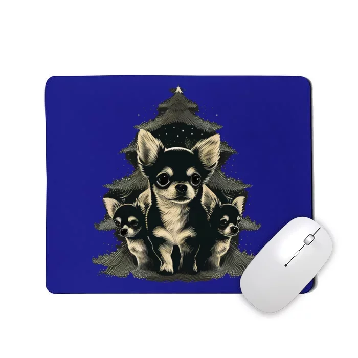 Chihuahua Merry Christmas Xmas Tree Cute Dog Funny Gift Mousepad