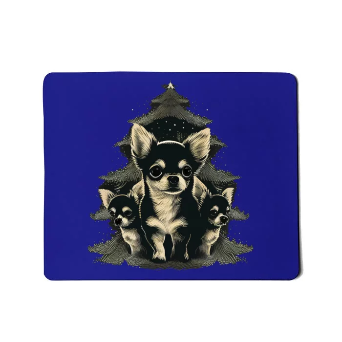 Chihuahua Merry Christmas Xmas Tree Cute Dog Funny Gift Mousepad