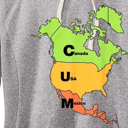 Cum Map Canada Usa And Mexico Women's Fleece Hoodie