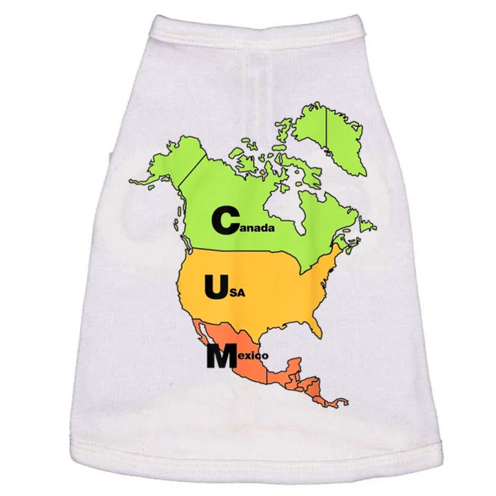 Cum Map Canada Usa And Mexico Doggie Tank