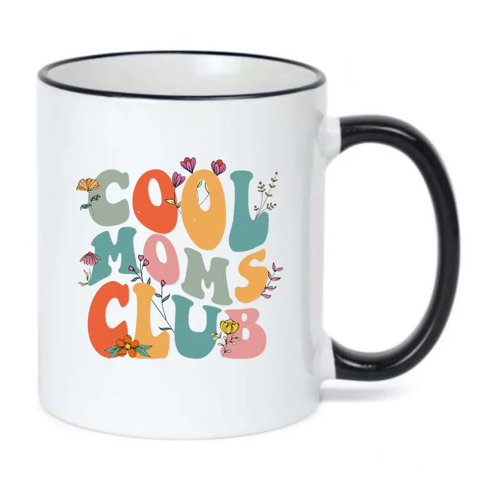 Cool Moms Club Retro Groovy Mom Life Mama Happy MotherS Day Black Color Changing Mug