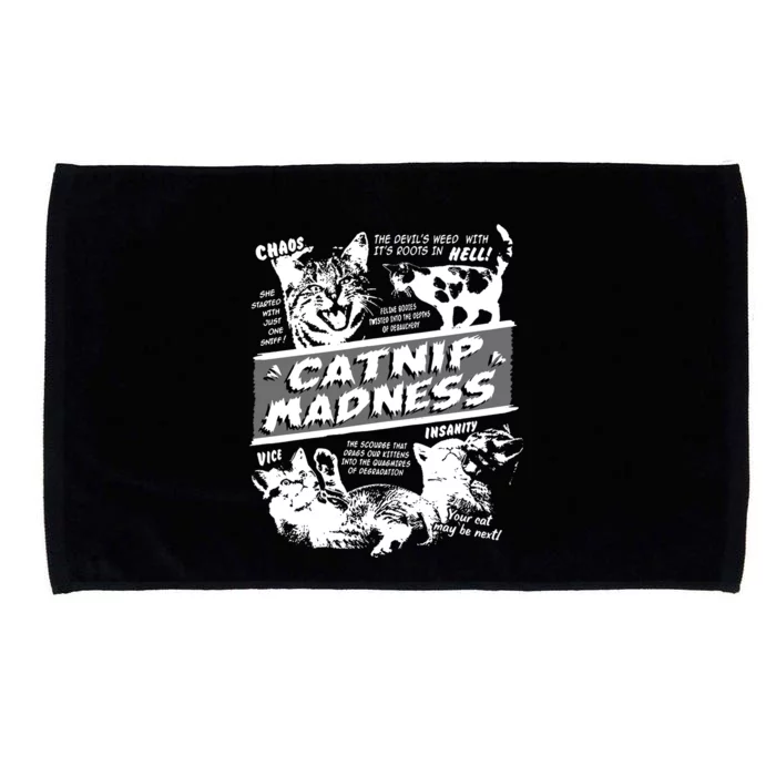 Catnip Madness Cute Kitten Funny Cat Pet Humor Microfiber Hand Towel