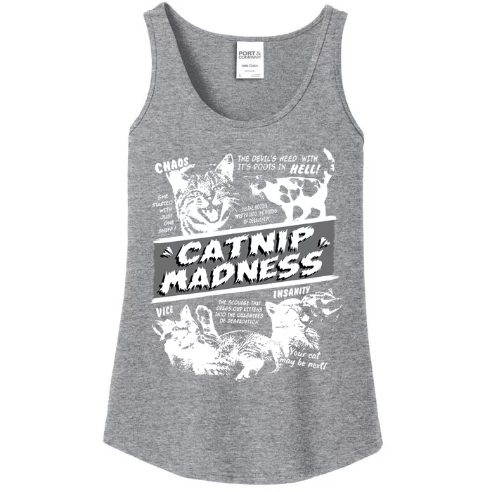 Catnip Madness Cute Kitten Funny Cat Pet Humor Ladies Essential Tank