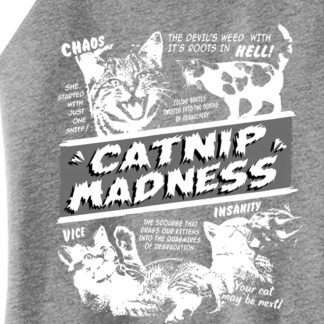 Catnip Madness Cute Kitten Funny Cat Pet Humor Women’s Perfect Tri Rocker Tank