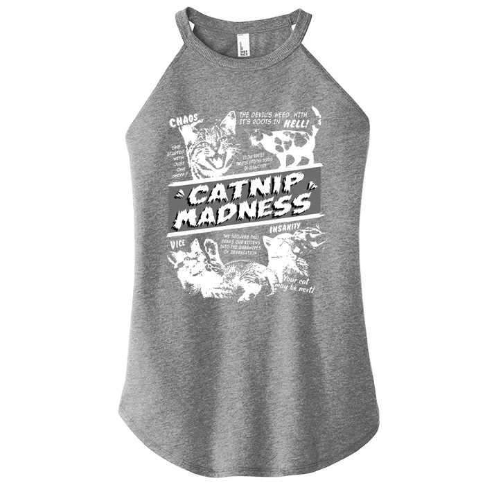 Catnip Madness Cute Kitten Funny Cat Pet Humor Women’s Perfect Tri Rocker Tank