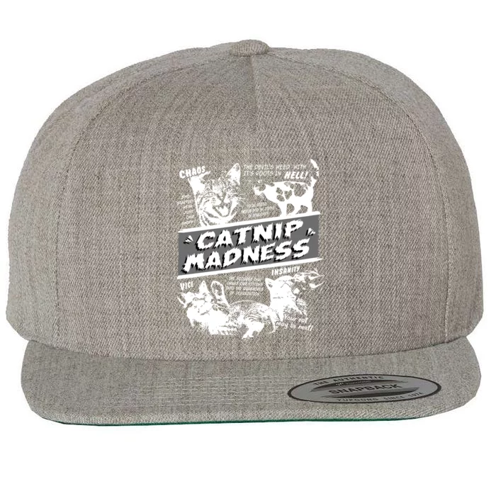 Catnip Madness Cute Kitten Funny Cat Pet Humor Wool Snapback Cap