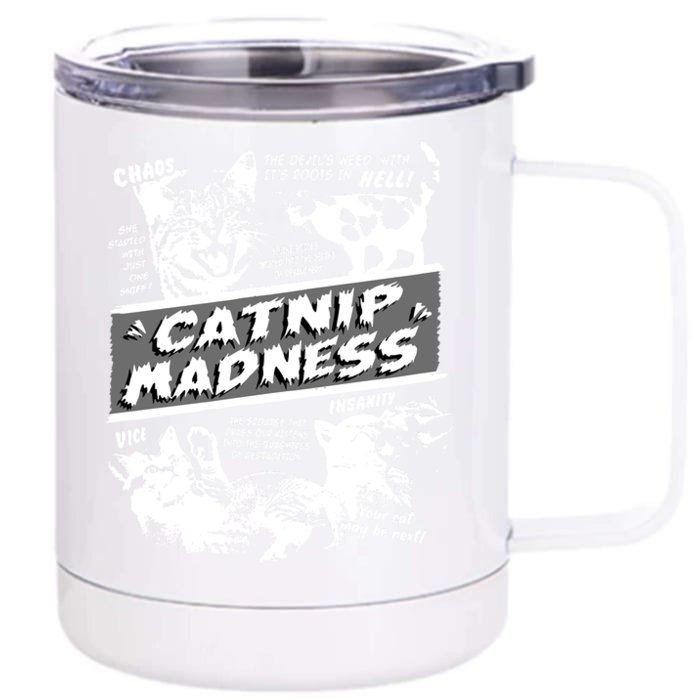 Catnip Madness Cute Kitten Funny Cat Pet Humor Front & Back 12oz Stainless Steel Tumbler Cup