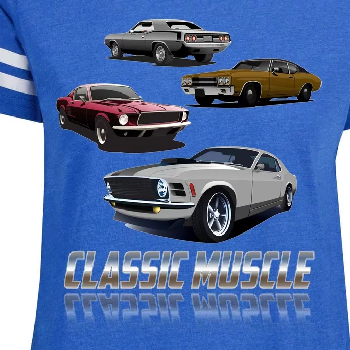 Classic Muscle Classic Sports Cars Enza Ladies Jersey Football T-Shirt