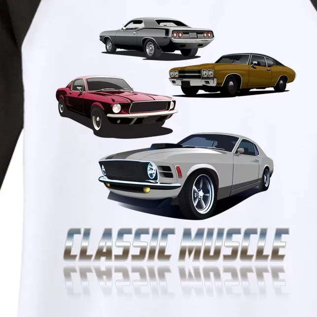 Classic Muscle Classic Sports Cars Women's Tri-Blend 3/4-Sleeve Raglan Shirt