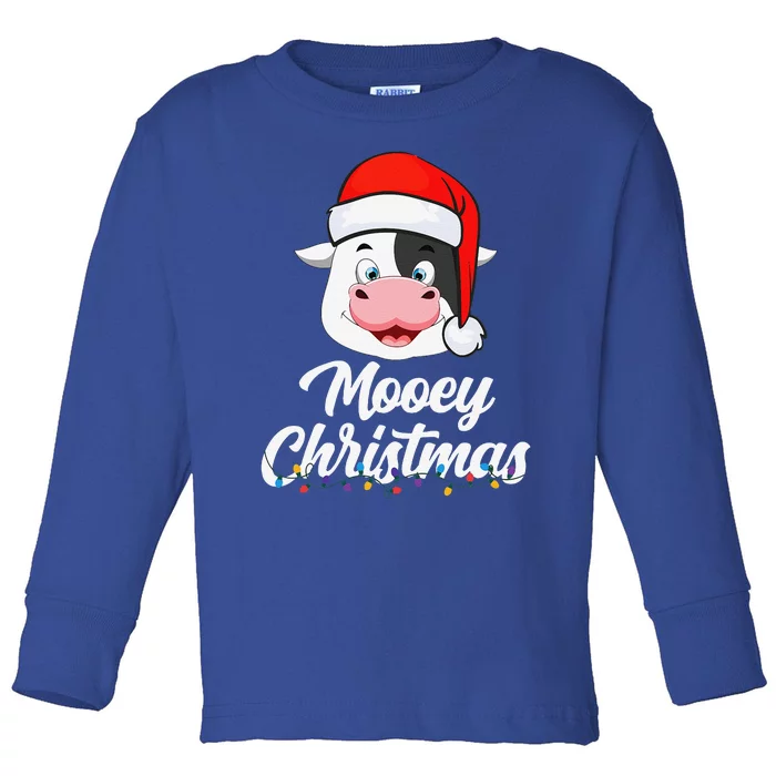 Cow Mooey Christmas Santa For Cow Lovers Toddler Long Sleeve Shirt