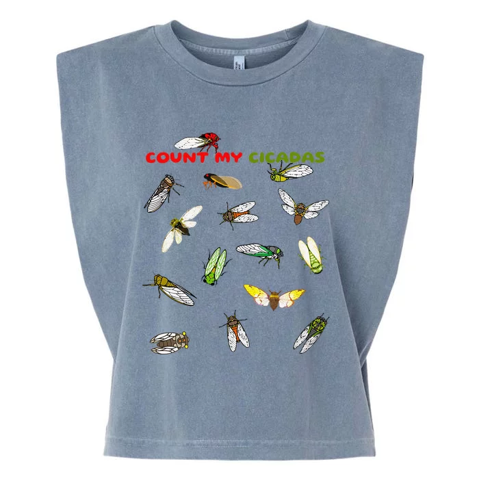 Count My Cicadas Cicadoidea Insect Cicada Invasion 2024 Garment-Dyed Women's Muscle Tee