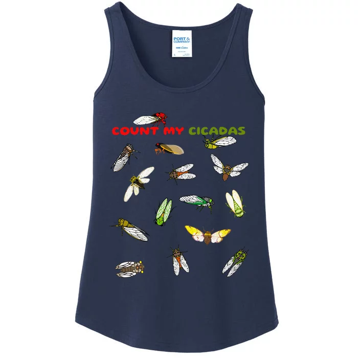 Count My Cicadas Cicadoidea Insect Cicada Invasion 2024 Ladies Essential Tank