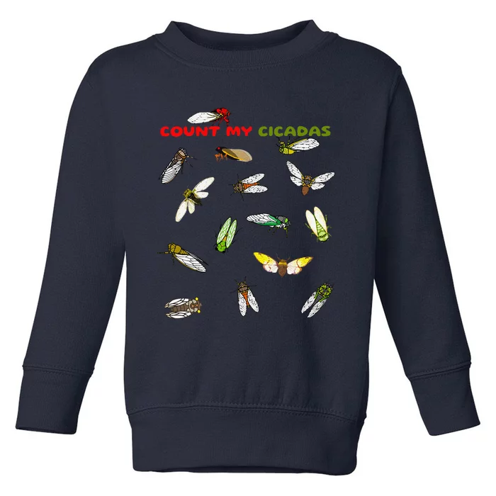 Count My Cicadas Cicadoidea Insect Cicada Invasion 2024 Toddler Sweatshirt