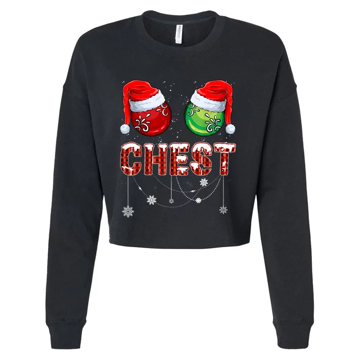 Christmas Matching Couple Family Chestnuts Cropped Pullover Crew