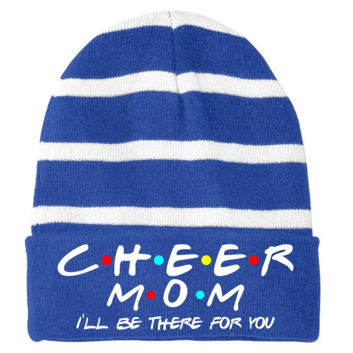 Cheer Mom Cheerleading Friends Pom Squad Spirit MotherS Day Cute Gift Striped Beanie with Solid Band