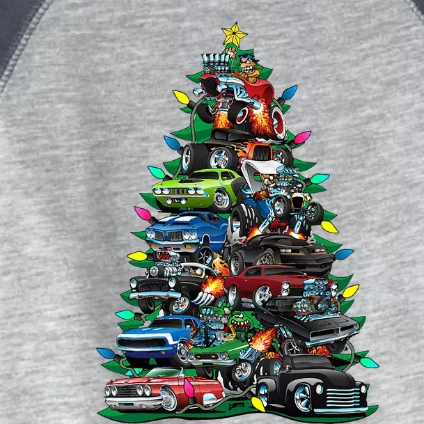 Car Madness Christmas Tree! Classic Muscle Cars And Hotrods Toddler Fine Jersey T-Shirt