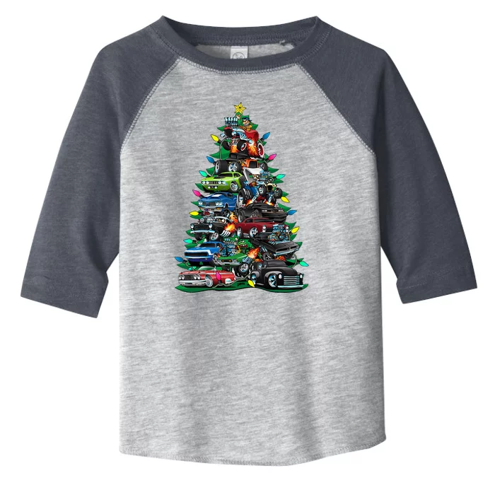 Car Madness Christmas Tree! Classic Muscle Cars And Hotrods Toddler Fine Jersey T-Shirt