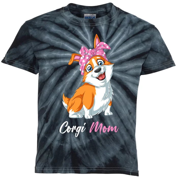 Corgi Mom Kids Tie-Dye T-Shirt