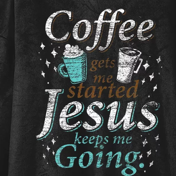 Coffee Morning Christian Gift Idea Jesus Hooded Wearable Blanket