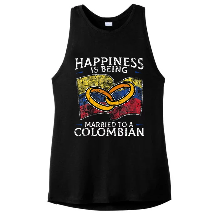 Colombia Marriage Colombian Heritage Married Flag Culture Ladies Tri-Blend Wicking Tank