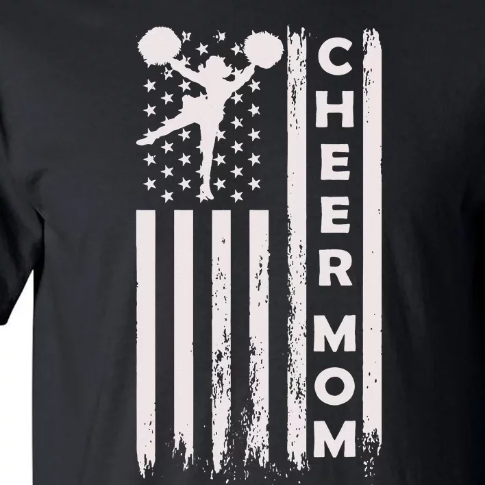 Cheer Mom Cheerleading Cheerleader Mother American Flag Tall T-Shirt