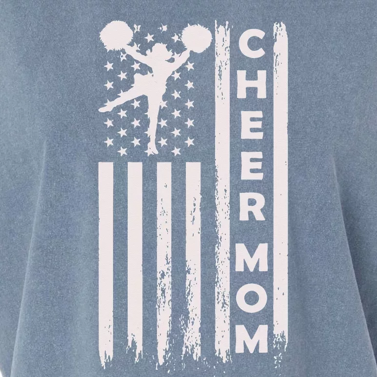 Cheer Mom Cheerleading Cheerleader Mother American Flag Garment-Dyed Women's Muscle Tee