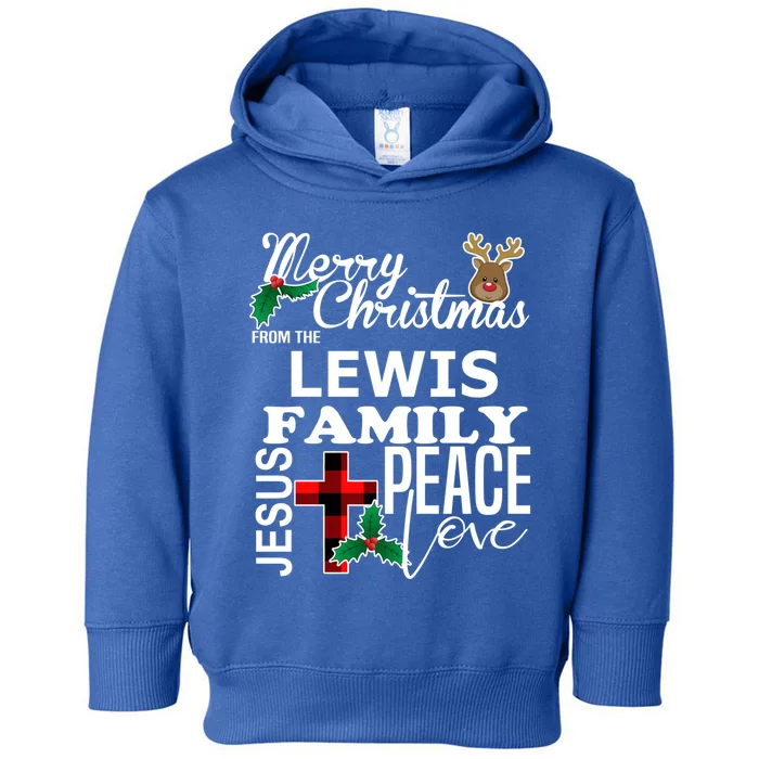 Cute Merry Christmas From The Lewis Family Christian Cool Gift Toddler Hoodie