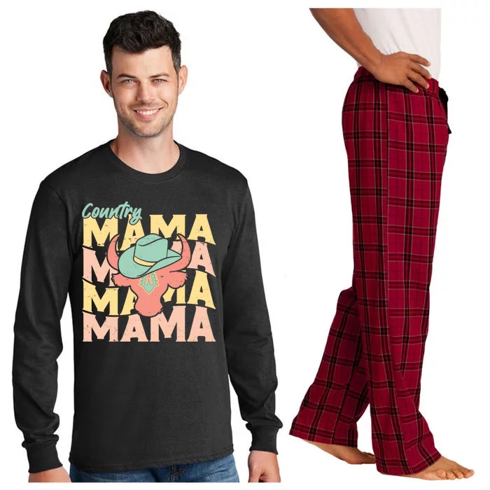 Country Mama Cowgirl Cute Mom Gift Long Sleeve Pajama Set