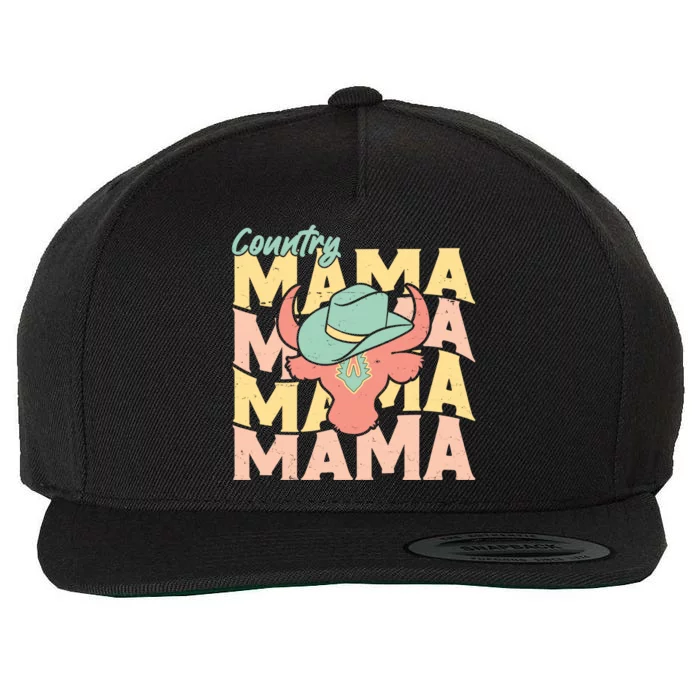 Country Mama Cowgirl Cute Mom Gift Wool Snapback Cap