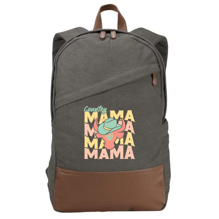 Country Mama Cowgirl Cute Mom Gift Cotton Canvas Backpack